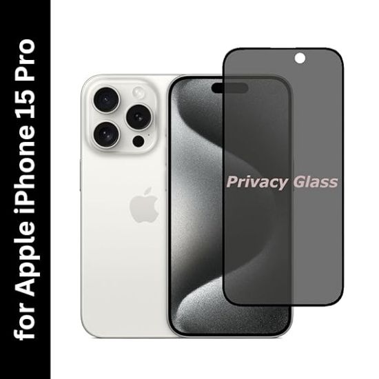 Picture of Apple iPhone 15 Pro Privacy Tempered Glass Screen Protector - Secure Your Screen