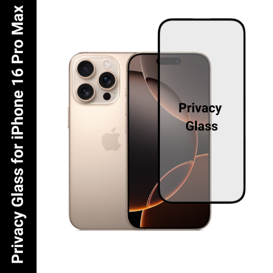 Picture of Apple iPhone 16 Pro Max Privacy Tempered Glass Screen Protector - Secure Your Screen