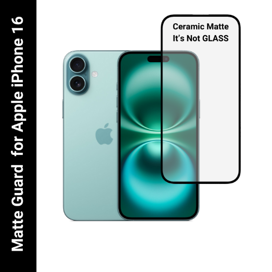 Picture of Apple iPhone 16 Matte Finish Tempered Glass Screen Protector - Anti-Glare and Smooth Touch