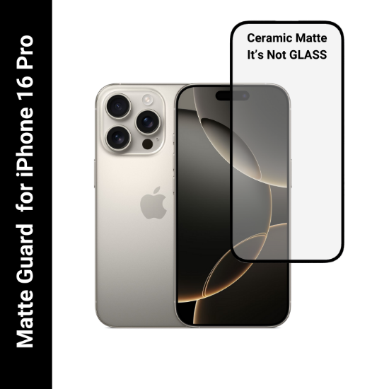 Picture of Apple iPhone 16 Pro Matte Finish Tempered Glass Screen Protector - Anti-Glare and Smooth Touch