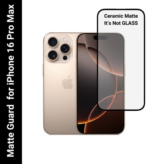 Picture of Apple iPhone 16 Pro Max Matte Finish Tempered Glass Screen Protector - Anti-Glare and Smooth Touch