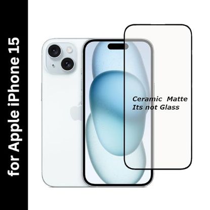 Picture of Apple iPhone 15 Matte Finish Tempered Glass Screen Protector - Anti-Glare and Smooth Touch
