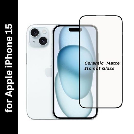 Picture of Apple iPhone 15 Matte Finish Tempered Glass Screen Protector - Anti-Glare and Smooth Touch
