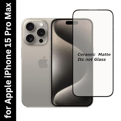 Picture of Apple iPhone 15 Pro Max Matte Finish Tempered Glass Screen Protector - Anti-Glare and Smooth Touch