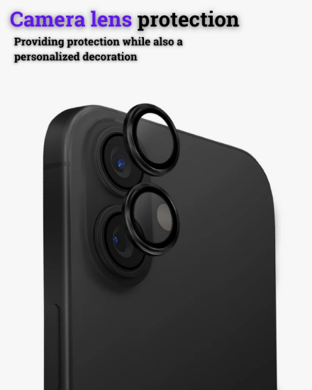 Picture of Apple iPhone 17 Camera Rings (Black) - Enhance and Protect Your Camera Lenses